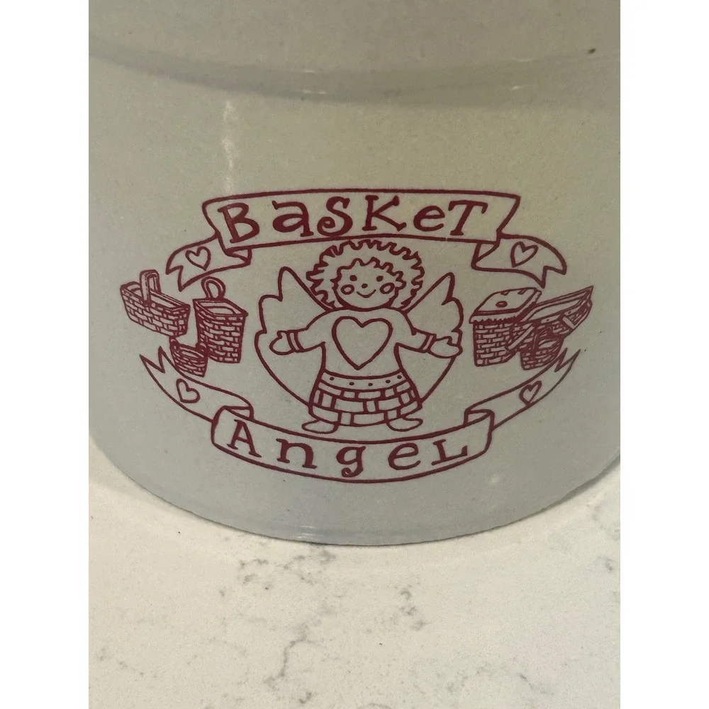 RRP Co Roseville Ohio Basket Angel‎ Stoneware Crock 1 Pt R.R.P. Co. USA Pottery